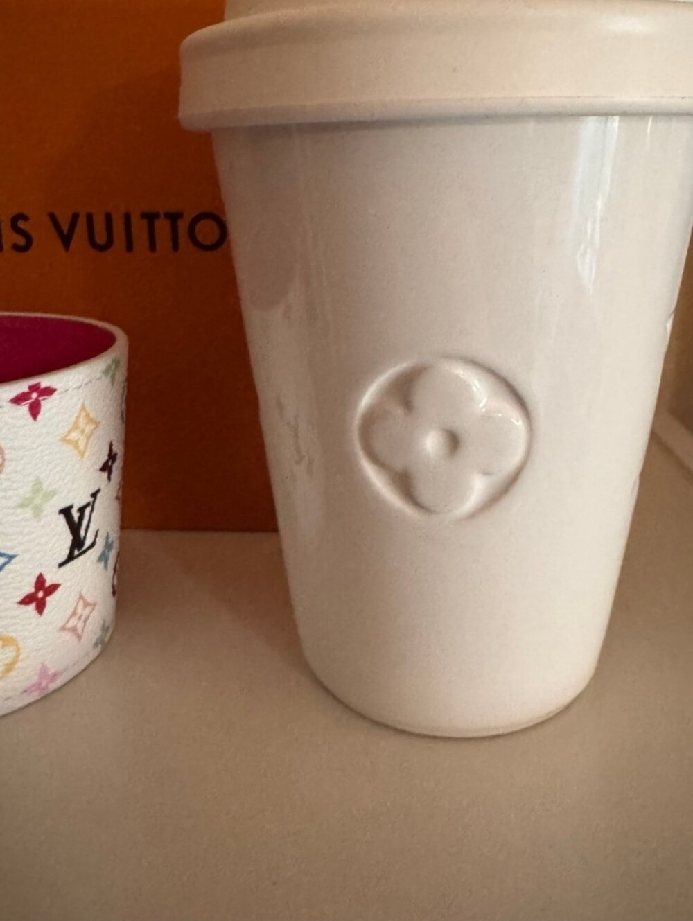 Louis Vuitton X Murakami White Multicolor Monogram Cup Sleeve Ceramic Mug - Picture 10 of 12